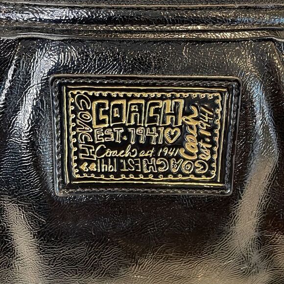 Coach Daisy Poppy Signature XL Patent Leather Tote Shoulder Bag - Picture 5 of 17